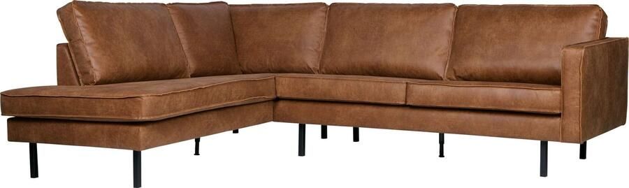 BePureHome | Rodeo Hoekbank Links Cognac | Zitmeubels woonkamer | Hoekbank