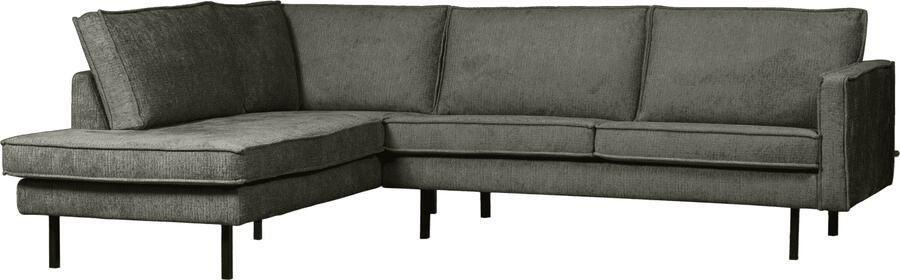 BePureHome | Rodeo hoekbank links structure velvet frost | Zitmeubels woonkamer | Hoekbank