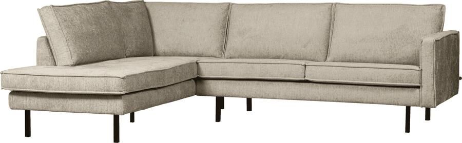 BePureHome | Rodeo hoekbank links structure velvet wheatfield | Zitmeubels woonkamer | Hoekbank