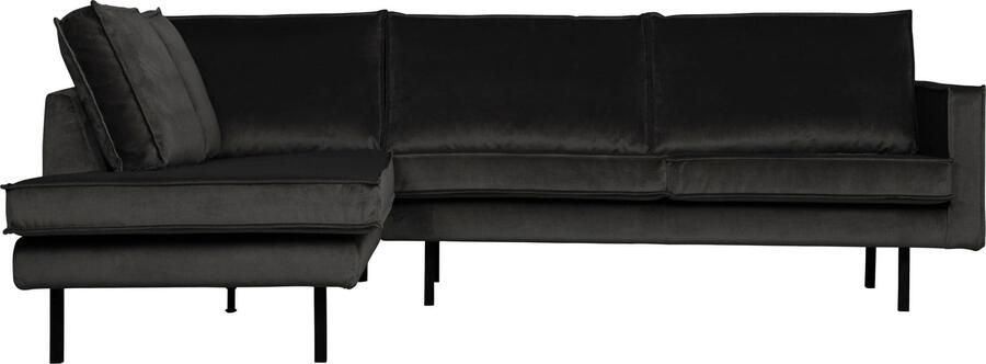 BePureHome | Rodeo Hoekbank Links Velvet Antraciet | Zitmeubels woonkamer | Hoekbank