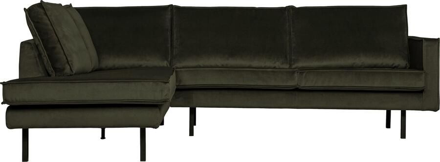 BePureHome | Rodeo Hoekbank Links Velvet Dark Green Hunter | Zitmeubels woonkamer | Hoekbank