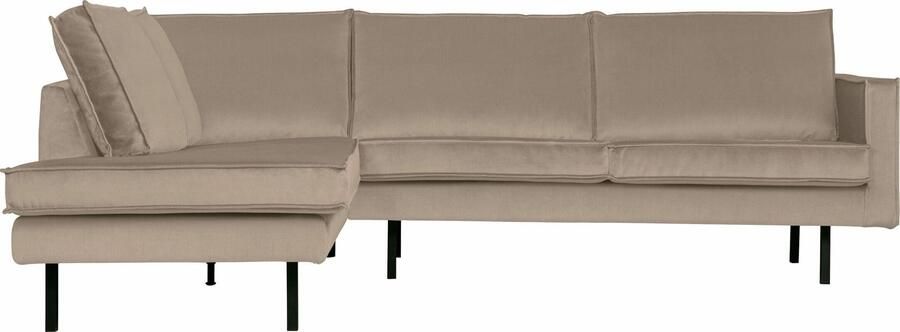 BePureHome | Rodeo Hoekbank Links Velvet Khaki | Zitmeubels woonkamer | Hoekbank
