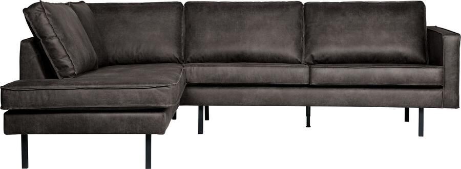 BePureHome | Rodeo Hoekbank Links Zwart | Zitmeubels woonkamer | Hoekbank