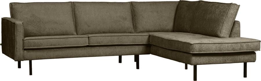 BePureHome | Rodeo hoekbank rechts structure velvet bonsai | Zitmeubels woonkamer | Hoekbank