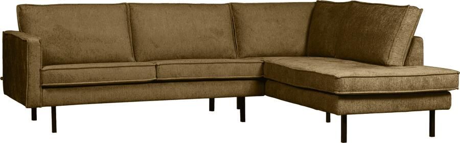 BePureHome | Rodeo hoekbank rechts structure velvet brass | Zitmeubels woonkamer | Hoekbank
