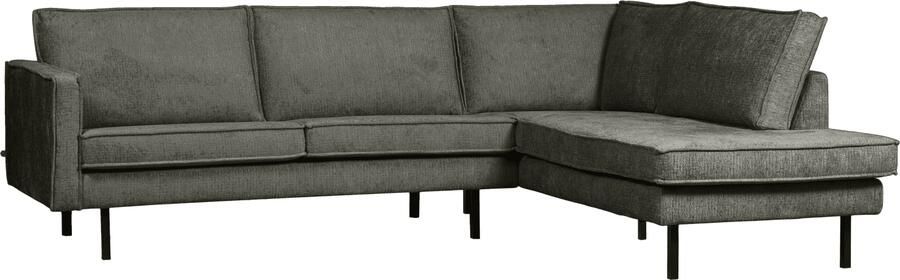 BePureHome | Rodeo hoekbank rechts structure velvet frost | Zitmeubels woonkamer | Hoekbank