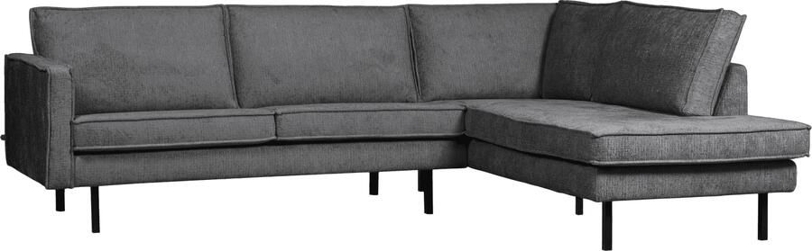 BePureHome | Rodeo hoekbank rechts structure velvet mountain | Zitmeubels woonkamer | Hoekbank