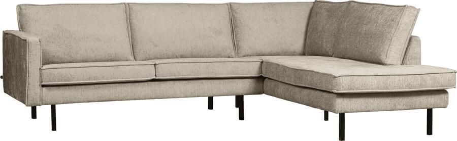 BePureHome | Rodeo hoekbank rechts structure velvet wheatfield | Zitmeubels woonkamer | Hoekbank