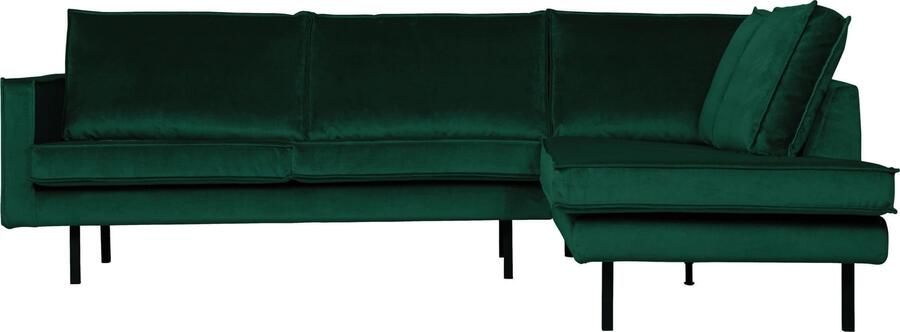 BePureHome | Rodeo Hoekbank Rechts Velvet Green Forest | Zitmeubels woonkamer | Hoekbank