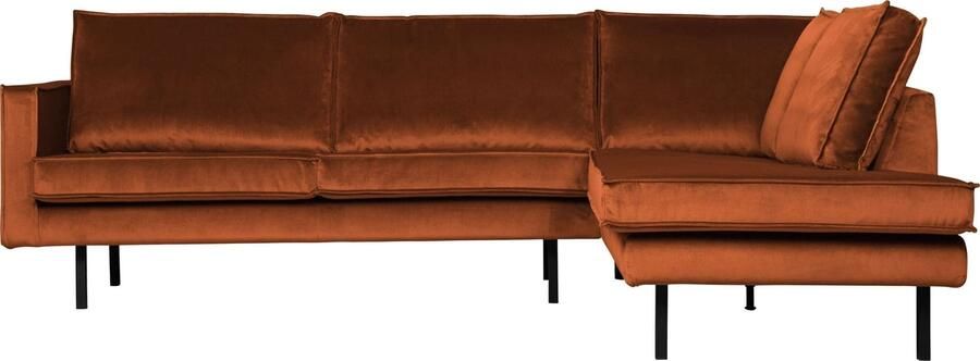 BePureHome | Rodeo Hoekbank Rechts Velvet Roest | Zitmeubels woonkamer | Hoekbank