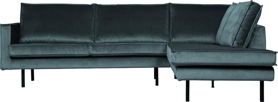 BePureHome | Rodeo Hoekbank Rechts Velvet Teal | Zitmeubels woonkamer | Hoekbank