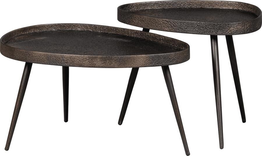 BePureHome | Set 2 crude bijzettafels antique bronze | Woonkamertafels | Bijzettafel - Foto 3