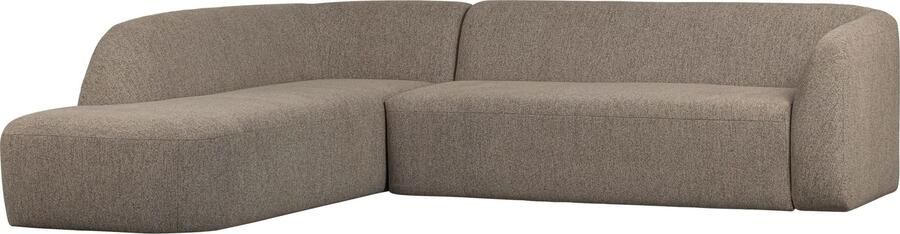 BePureHome | Sloping Hoekbank Links Lichtbruin Melange | Zitmeubels woonkamer | HoekbankModulaire banken