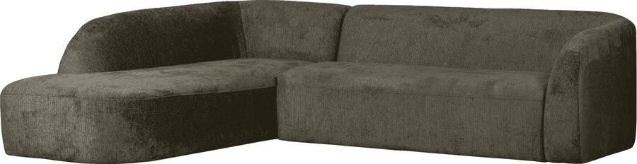 BePureHome | Sloping hoekbank links structure velvet frost | Zitmeubels woonkamer | HoekbankModulaire banken