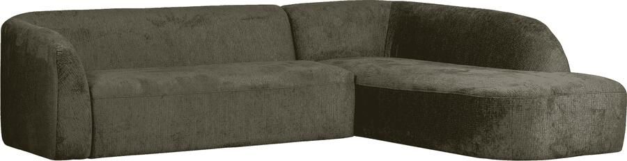 BePureHome | Sloping hoekbank rechts structure velvet frost | Zitmeubels woonkamer | HoekbankModulaire banken