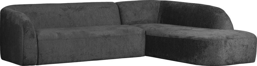 BePureHome | Sloping hoekbank rechts structure velvet mountain | Zitmeubels woonkamer | HoekbankModulaire banken