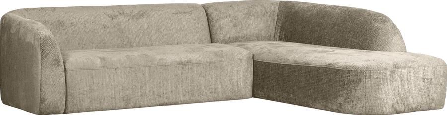 BePureHome | Sloping hoekbank rechts structure velvet wheatfield | Zitmeubels woonkamer | HoekbankModulaire banken