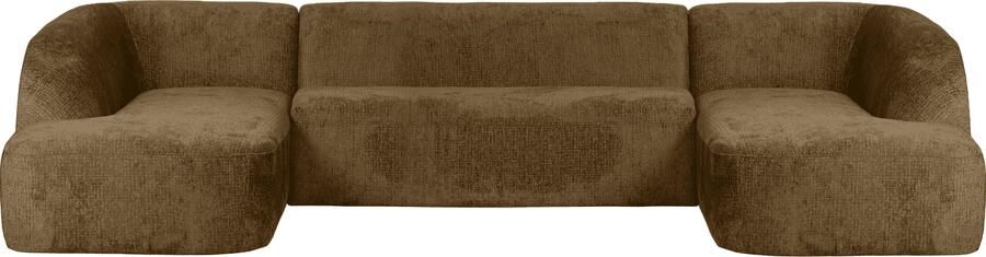 BePureHome | Sloping u-vorm structure velvet brass | Zitmeubels woonkamer | HoekbankModulaire banken