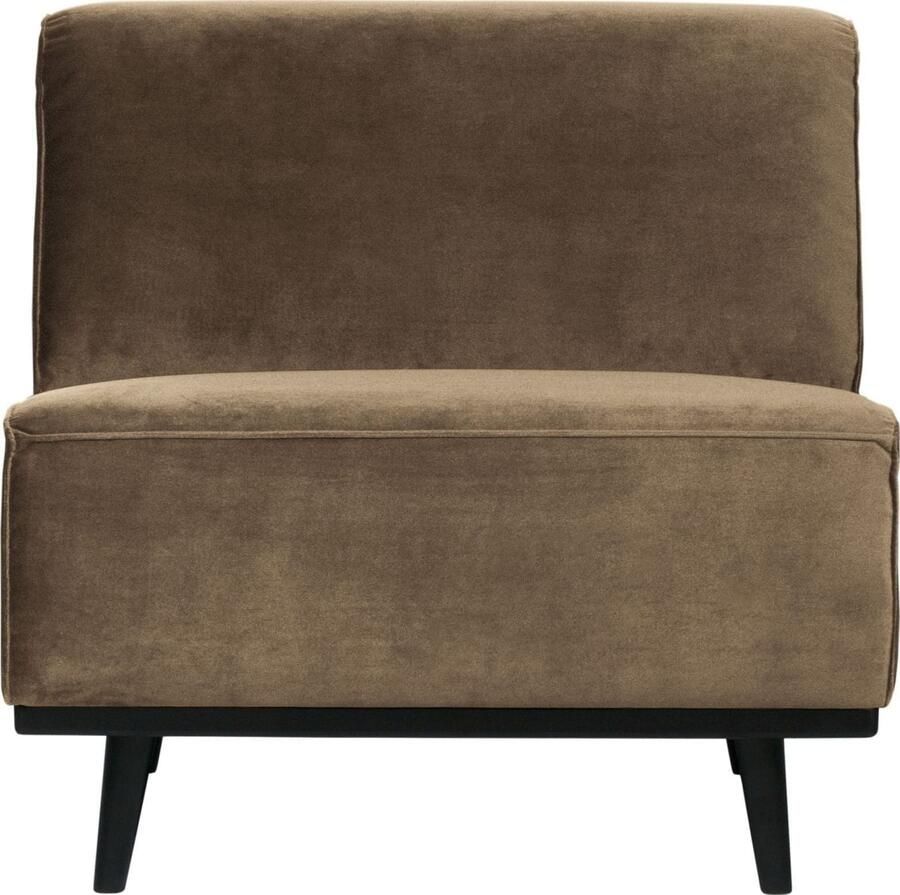 BePureHome | Statement 1-zitsbank Element Fluweel Taupe | Zitmeubels woonkamer | Fauteuil