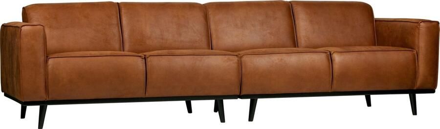 BePureHome | Statement 4-zits Bank 280 Cm Eco Leer Cognac | Zitmeubels woonkamer | 4-zitsbank