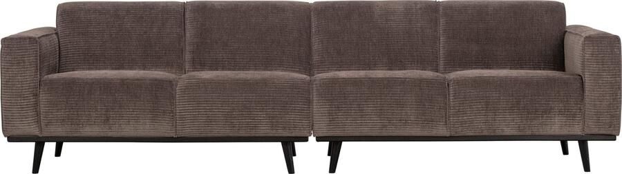 BePureHome | Statement 4-zitsbank 280 Cm Rib Taupe | Zitmeubels woonkamer | 4-zitsbank