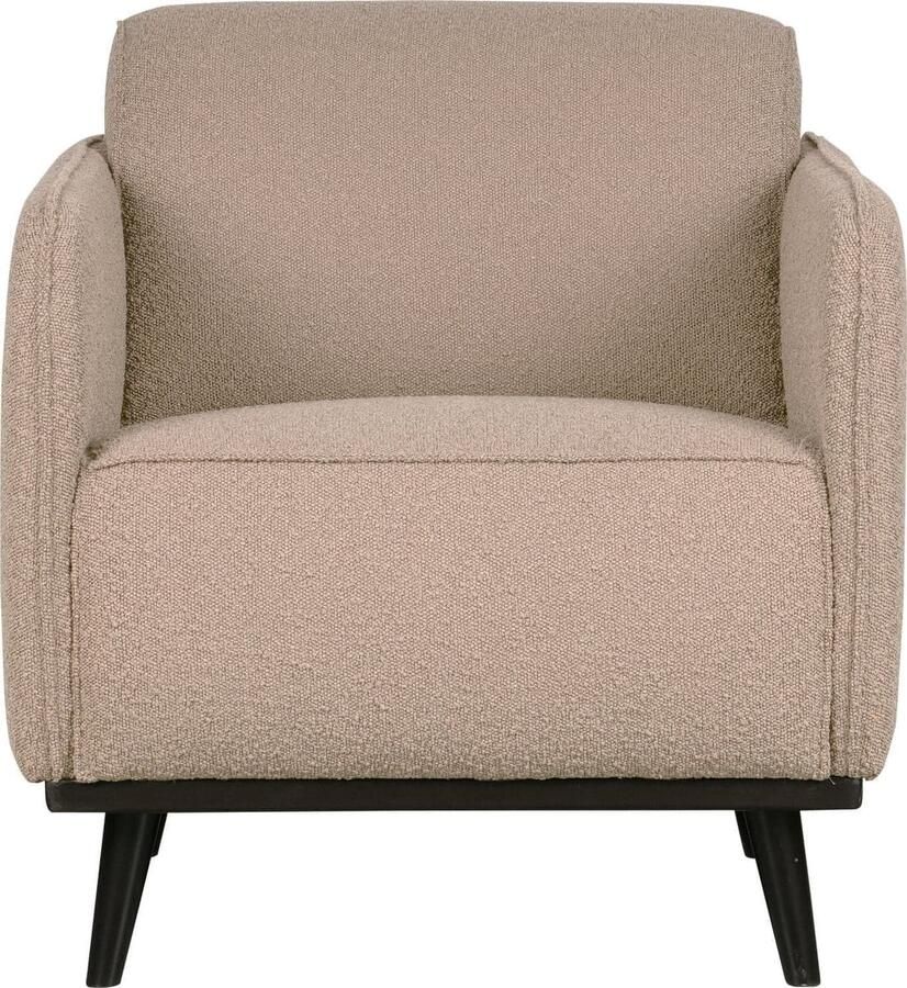 BePureHome | Statement fauteuil met arm boucle beige | Zitmeubels woonkamer | Fauteuil