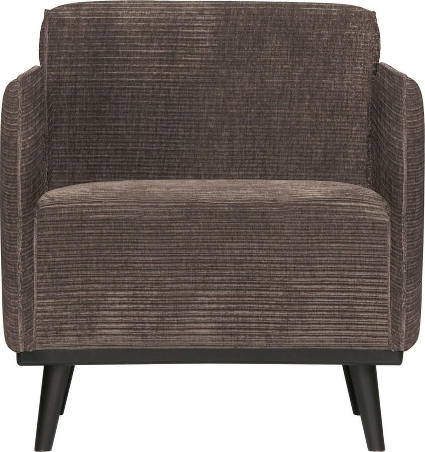BePureHome | Statement fauteuil met arm brede platte rib taupe | Zitmeubels woonkamer | Fauteuil