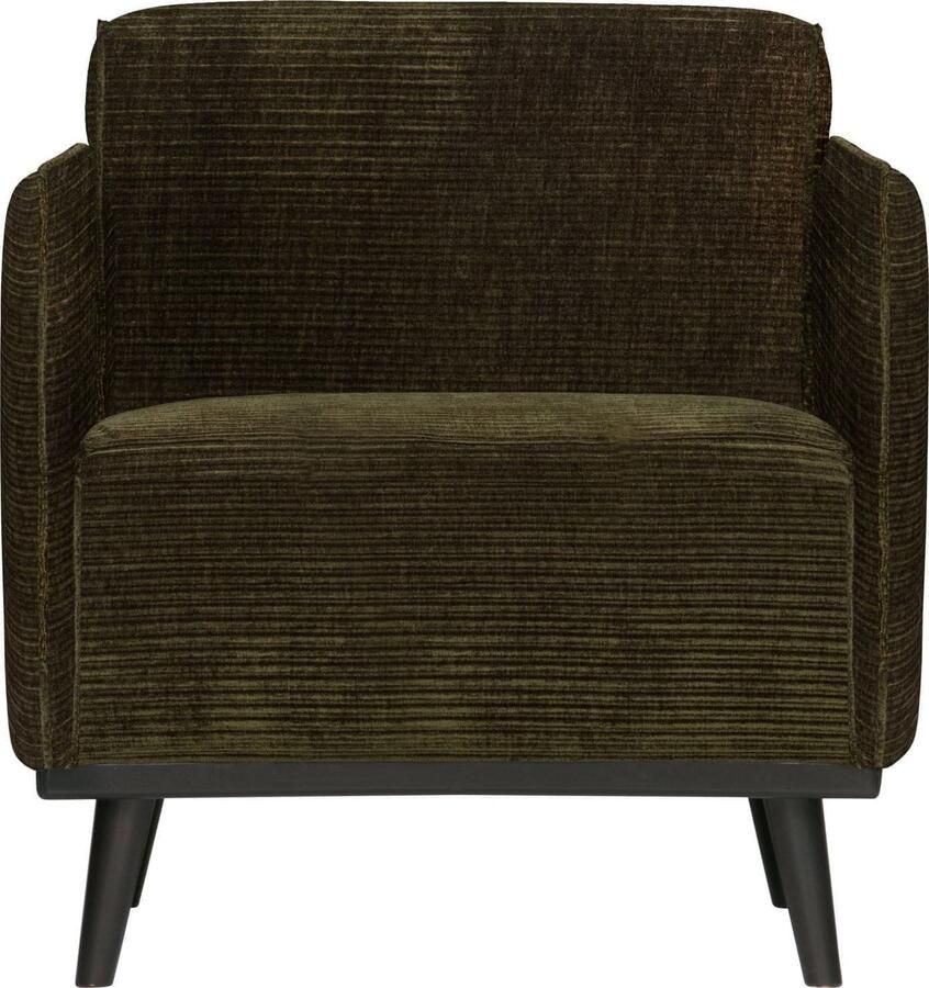 BePureHome | Statement fauteuil met arm brede platte rib warm groen | Zitmeubels woonkamer | Fauteuil