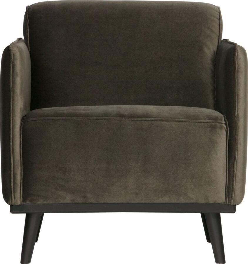 BePureHome | Statement fauteuil met arm fluweel warm groen | Zitmeubels woonkamer | Fauteuil