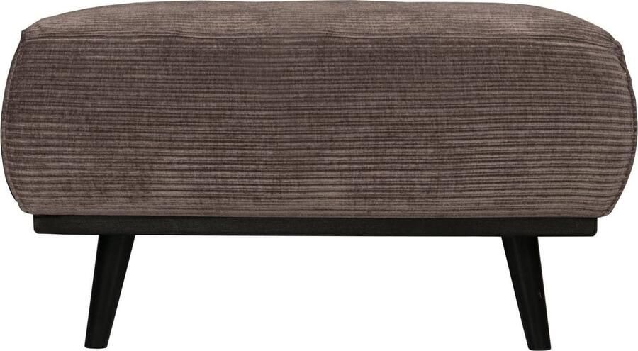 BePureHome | Statement hocker brede platte rib taupe | Zitmeubels woonkamer | Hocker