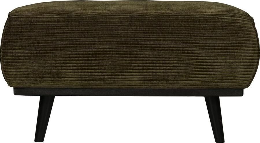 BePureHome | Statement hocker brede platte rib warm groen | Zitmeubels woonkamer | Hocker