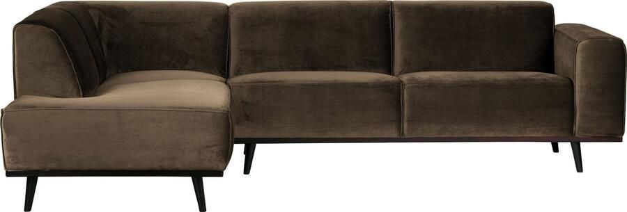 BePureHome | Statement Hoekbank Links Fluweel Taupe | Zitmeubels woonkamer | HoekbankModulaire banken