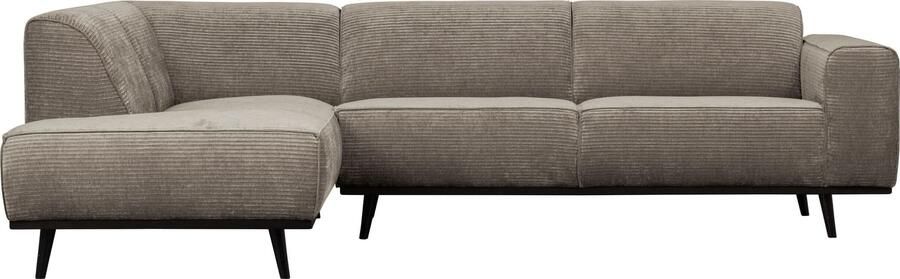 BePureHome | Statement Hoekbank Links Rib Clay | Zitmeubels woonkamer | HoekbankModulaire banken