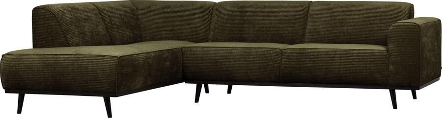 BePureHome | Statement Hoekbank Links Rib Warm Groen | Zitmeubels woonkamer | HoekbankModulaire banken