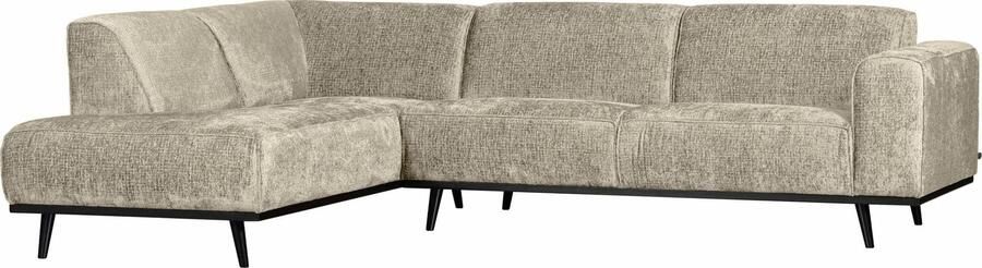 BePureHome | Statement Hoekbank Links Structure Velvet Wheatfield | Zitmeubels woonkamer | HoekbankModulaire banken
