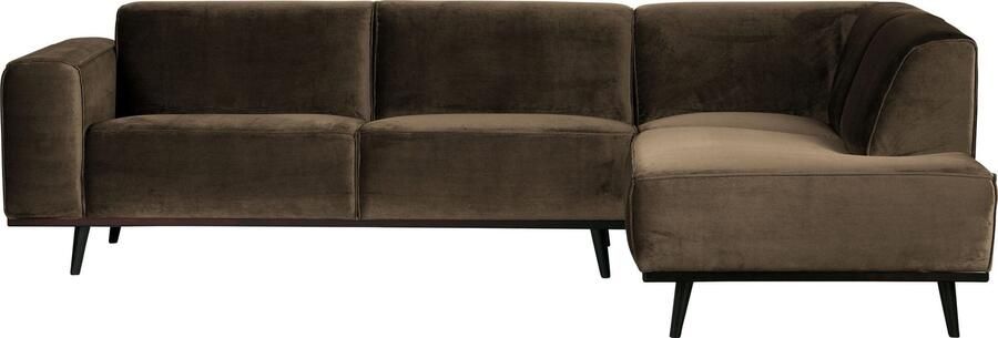 BePureHome | Statement Hoekbank Rechts Fluweel Taupe | Zitmeubels woonkamer | HoekbankModulaire banken