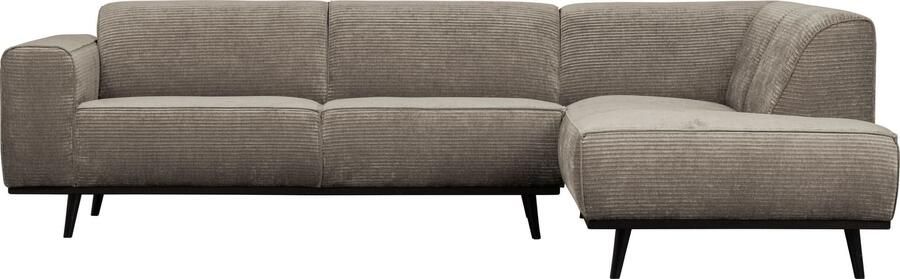 BePureHome | Statement Hoekbank Rechts Rib Clay | Zitmeubels woonkamer | HoekbankModulaire banken
