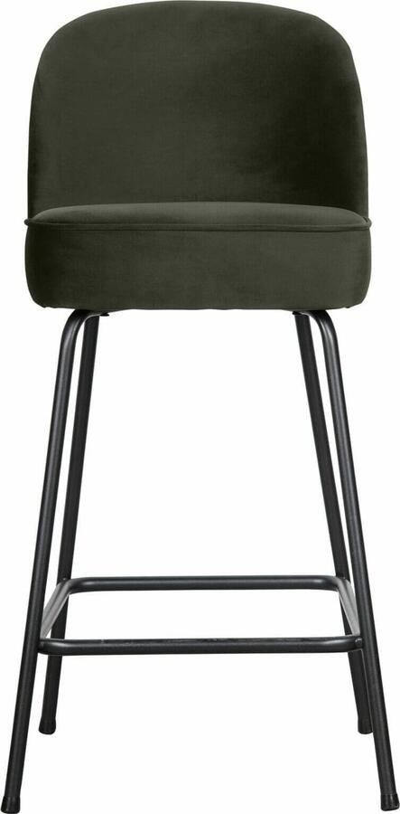 BePureHome | Vogue Barstoel 65cm Fluweel Dark Green | Zitmeubels eetkamer | Barstoel