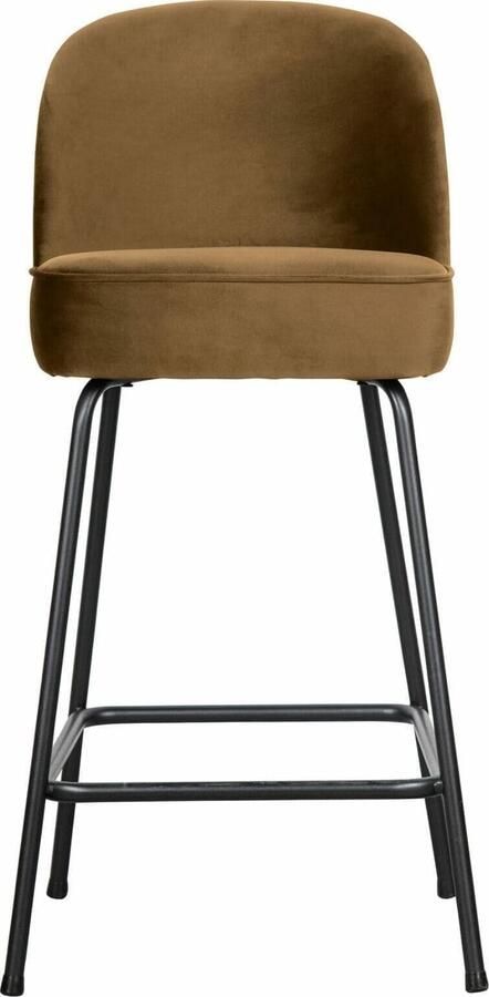 BePureHome | Vogue Barstoel 65cm Fluweel Honing Geel | Zitmeubels eetkamer | Barstoel