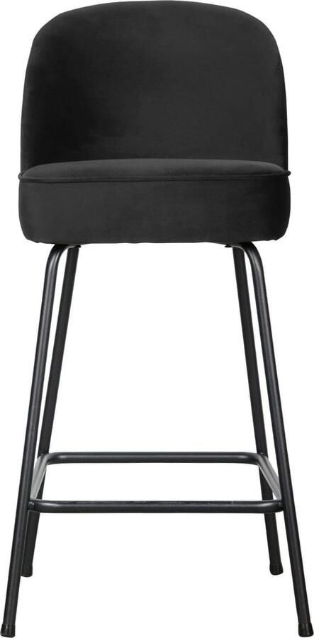 BePureHome | Vogue Barstoel 65cm Fluweel Zwart | Zitmeubels eetkamer | Barstoel - Foto 3