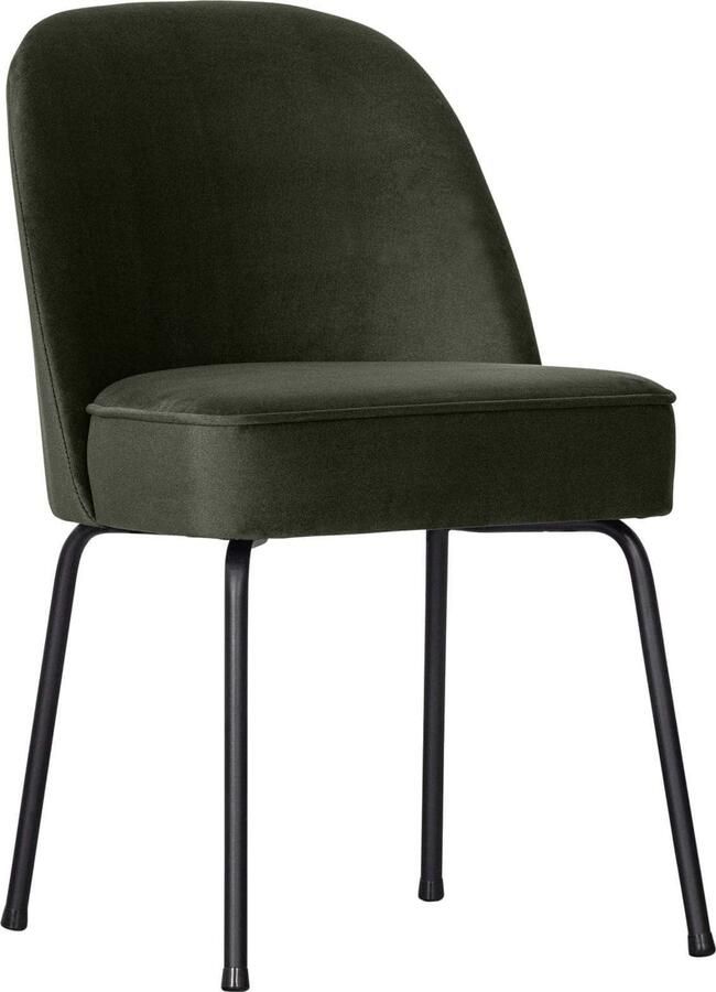 BePureHome | Vogue Eetkamerstoel Fluweel Dark Green | Zitmeubels eetkamer | Eetkamerstoel