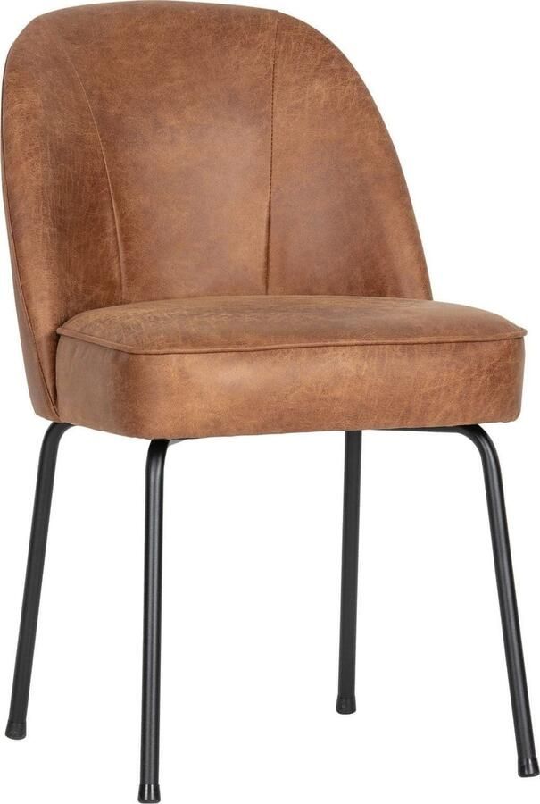 WOOOD Eetkamerstoel Stockholm Gestoffeerde stoel 4-poots metalen frame breedte 50 cm (set 2 stuks)