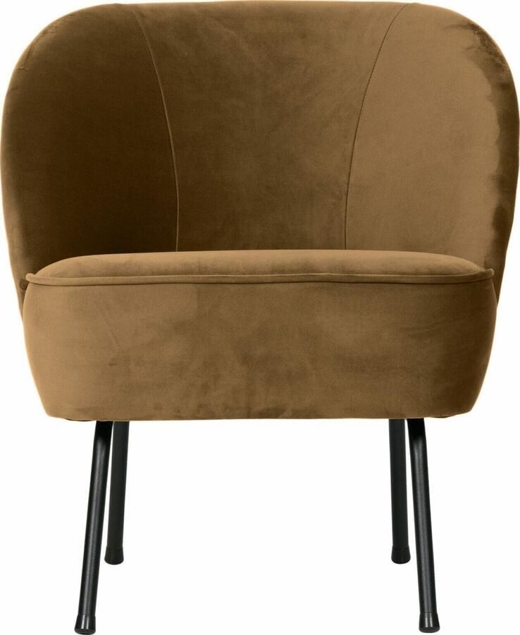BePureHome | Vogue Fauteuil Fluweel Honing Geel | Zitmeubels woonkamer | Fauteuil