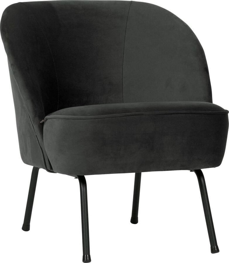 BePureHome | Vogue Fauteuil Fluweel Zwart | Zitmeubels woonkamer | Fauteuil