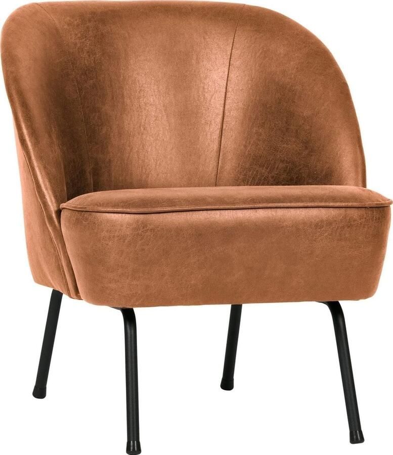 BePureHome | Vogue Fauteuil Leer Cognac | Zitmeubels woonkamer | Fauteuil