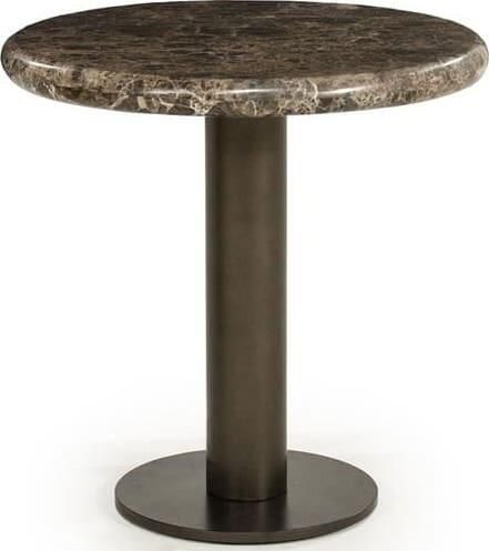 Eleonora Ronde Bijzettafel Luigi Marmer 45cm Bruin