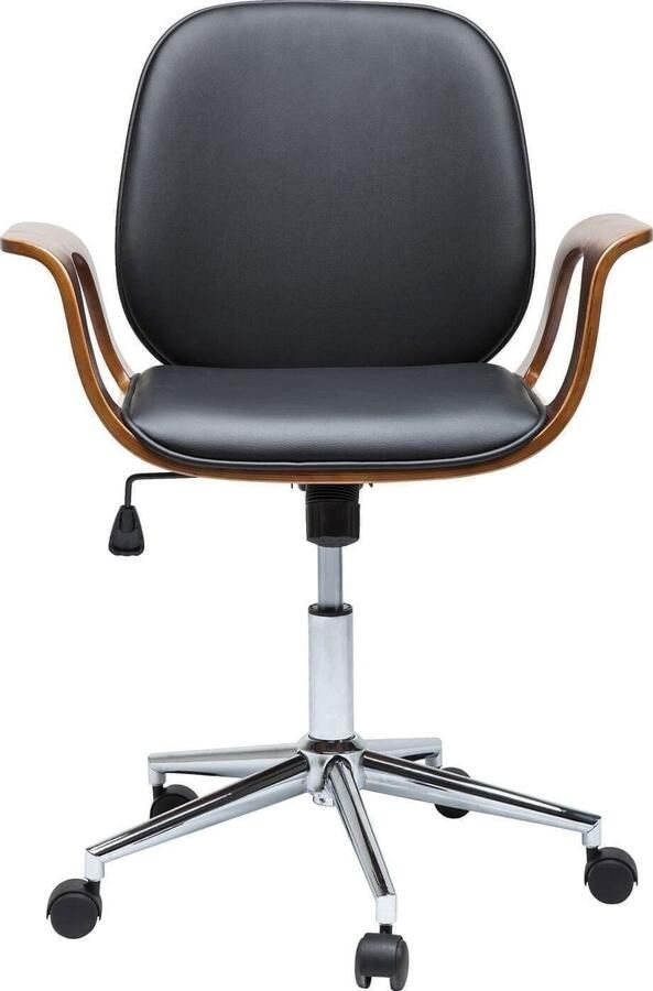 Kare Design Patron Walnut Bureaustoel Kunstleer Zwart
