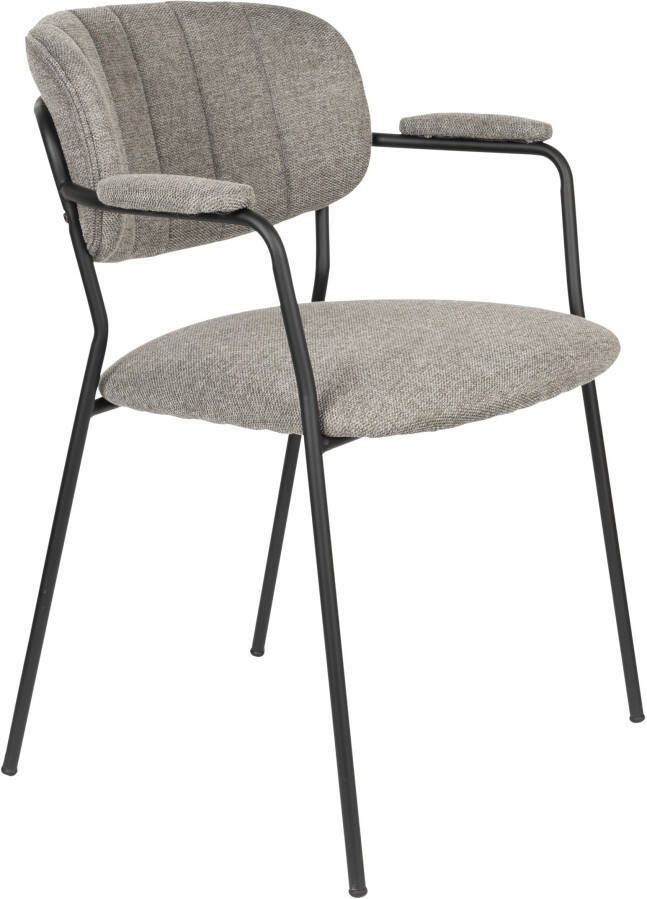 Housecraft Living Housecraft Jolien Eetkamerstoelen armleuning Zwart Grijs Set van 2