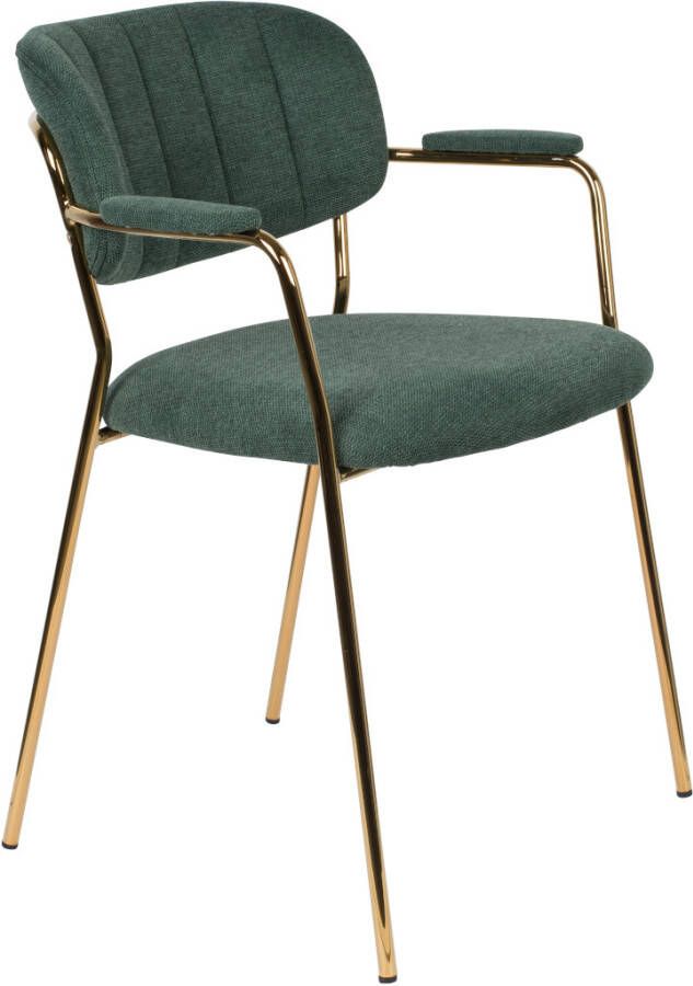 White Label Living | White Label Living | Armstoel Jolien Gold Dark Green | Zitmeubels eetkamer | Armstoel | Zitmeubels eetkamer | Armstoel