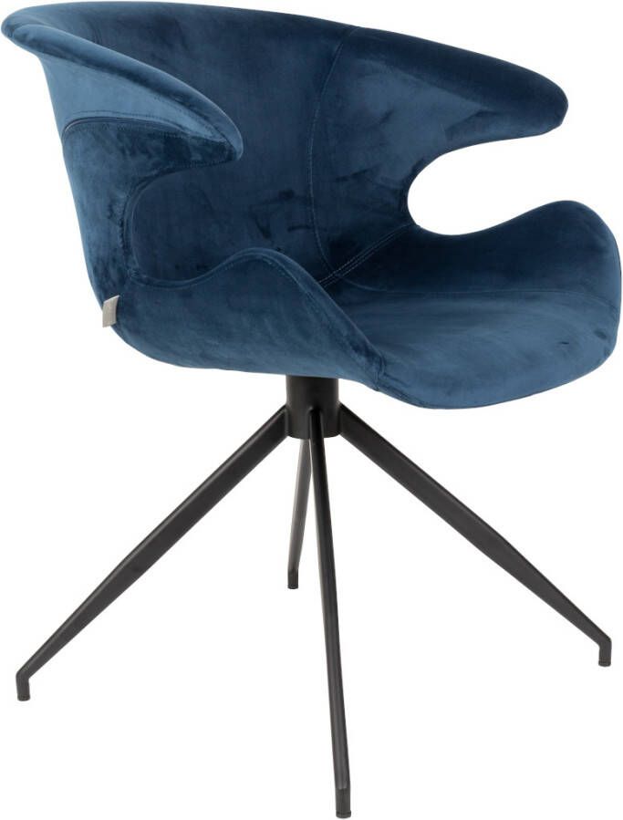 Zuiver Mia Eetkamerstoelen met armleuning Blauw Set van 2 - Foto 4